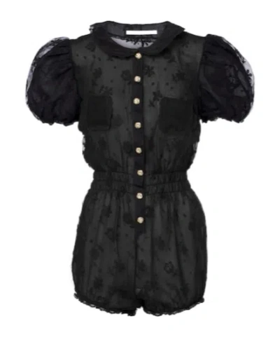 Alessandra Rich Lace Romper In Black