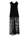 Alessandra Rich Lace Ruched Dress In Black