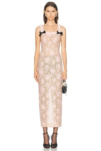 Alessandra Rich Lace Slip Dress In Neutral