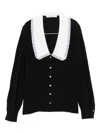 Alessandra Rich Lace-trimmed Collar Blouse In Black