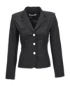 Alessandra Rich Tailored Fit Lace-up Blazer Jacket In Black