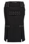 Alessandra Rich Lace-up Skirt With Fitted Silhouette And Slits