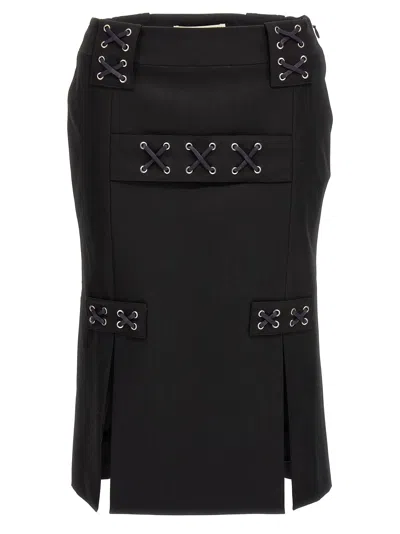 ALESSANDRA RICH ALESSANDRA RICH LACE UP SKIRT