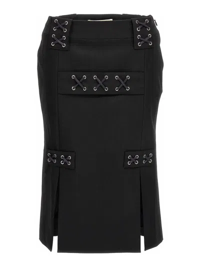 ALESSANDRA RICH LACE-UP SKIRT