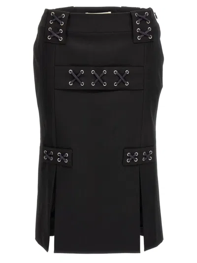 ALESSANDRA RICH ALESSANDRA RICH LACE-UP WOOL BLEND SKIRT