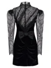 ALESSANDRA RICH ALESSANDRA RICH LACE VELVET DRESS