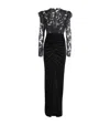 Alessandra Rich Women Velvet And Lace Dress In Black