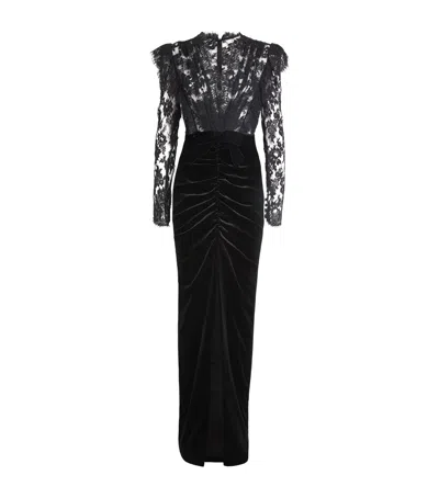 ALESSANDRA RICH LACE-VELVET GOWN