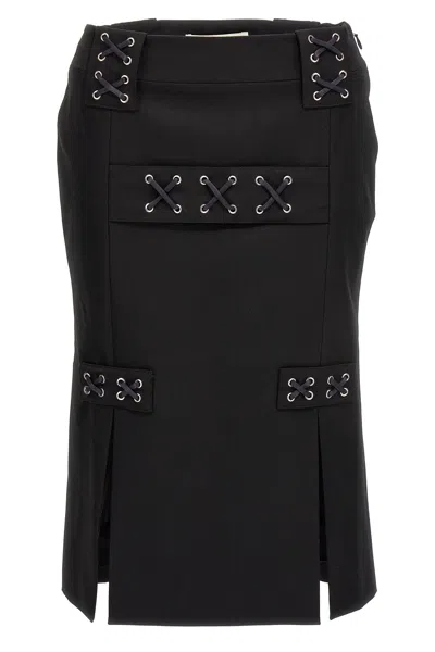 Alessandra Rich 'lace-up' Skirt In Black