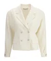 Alessandra Rich Lapel Long-sleeved Suit Jacket In Neutral