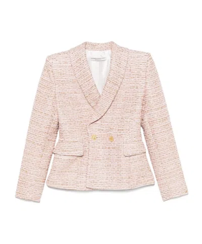 Alessandra Rich Lapel Suit Coat In Pink