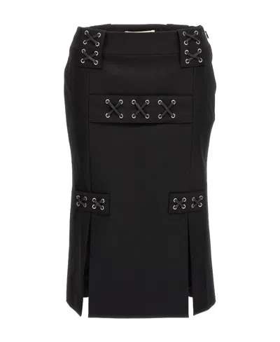 ALESSANDRA RICH ALESSANDRA RICH HIGH WAISTED SLIT DETAILED SKIRT