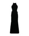 Alessandra Rich Lattice Lace-up Gown In Black