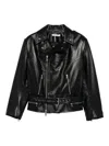 Alessandra Rich Leather Biker Jacket In Black