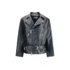 Alessandra Rich Women Leather Biker Jacket In Black