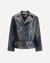 Alessandra Rich Women Leather Biker Jacket In Black