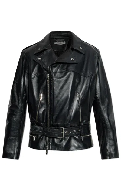 Alessandra Rich Leather Jacket In Black