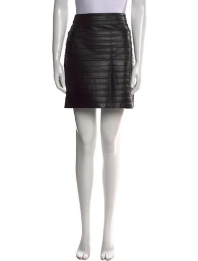 Pre-owned Alessandra Rich Leather Mini Skirt In Black