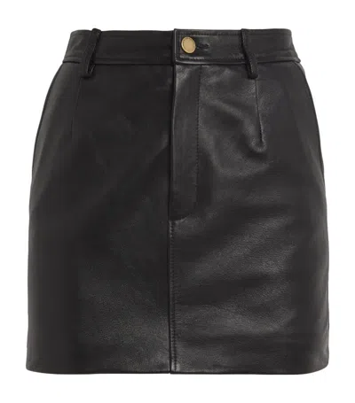 Alessandra Rich Leather Mini Skirt In Black