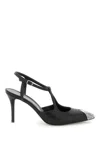 ALESSANDRA RICH ALESSANDRA RICH LEATHER SLINGBACK PUMPS WITH CRYSTAL POINT