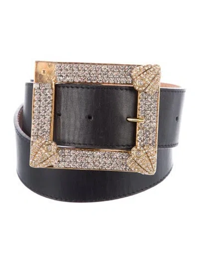 Pre-owned Alessandra Rich Leather Waist Belt In Black