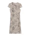 Alessandra Rich Leopard-print Pleated Midi Dress In White