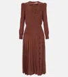 Alessandra Rich Leopard-print Silk Midi Dress In Braun