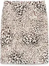 Alessandra Rich Minirock Aus Seide Mit Leoparden-print In Neutrals