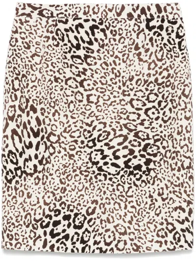 ALESSANDRA RICH LEOPARD-PRINT SILK MINI SKIRT