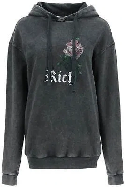 Pre-owned Alessandra Rich Let's Kiss Hoodie In Gray