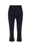 Alessandra Rich Wool Capri Pant With Cropped Length And Flared Hem