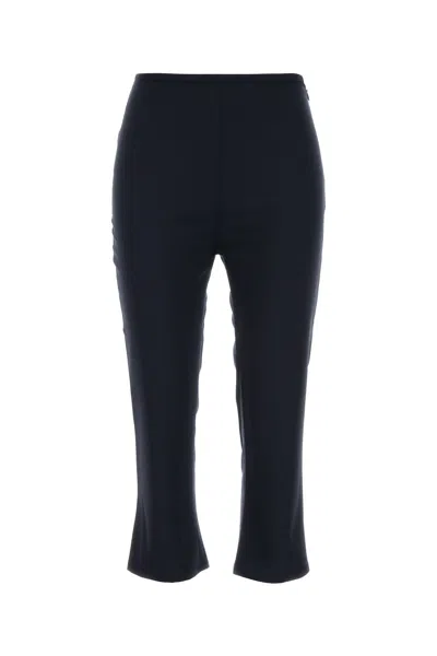 ALESSANDRA RICH ALESSANDRA RICH NAVY BLUE STRETCH WOOL CAPRI PANT