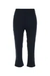 Alessandra Rich Wool Capri Pant With Cropped Length And Flared Hem In Navyblue