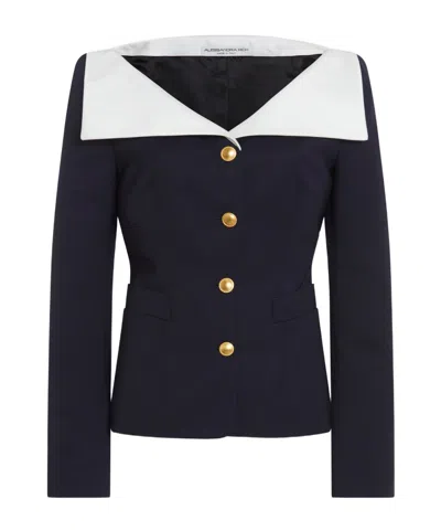 ALESSANDRA RICH ALESSANDRA RICH MIKADO COLLAR LIGHT JACKET