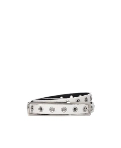 Alessandra Rich Logo Belt In White