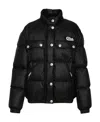 Alessandra Rich Logo-embroidered Puffer Coat In Black