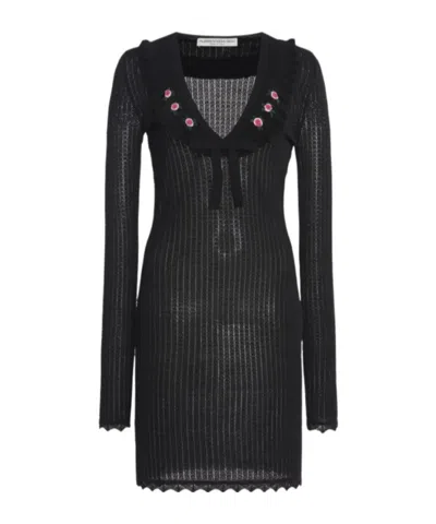 Alessandra Rich Logo Mini Dress In Black