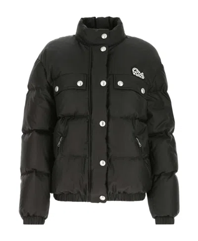 Alessandra Rich Logo-patch Puffer Jacket In Black