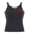 Alessandra Rich Canotta Con Applicazione Logo In Black