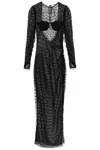 Alessandra Rich Open-back Silk Lace Dress In Black