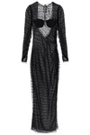 Alessandra Rich Open-back Silk Lace Dress In Black (black)