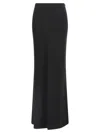 Alessandra Rich Fluid Black Silk Crepe Maxi Skirt With Lined Elegance In Black