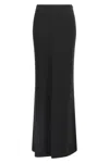Alessandra Rich Fluid Black Silk Crepe Maxi Skirt With Lined Elegance In Black