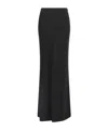 Alessandra Rich Fluid Black Silk Crepe Maxi Skirt With Lined Elegance In Black