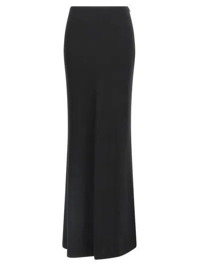 ALESSANDRA RICH LONG SILK SKIRT SKIRTS BLACK