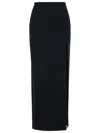 Alessandra Rich Long Skirt In Black Virgin Wool Blend Women In Black