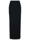 Alessandra Rich Long Skirt In Black Virgin Wool Blend Women In Black