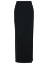 Alessandra Rich Long Skirt In Black Virgin Wool Blend Women In Black