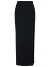 Alessandra Rich Long Skirt In Black Virgin Wool Blend Women In Black