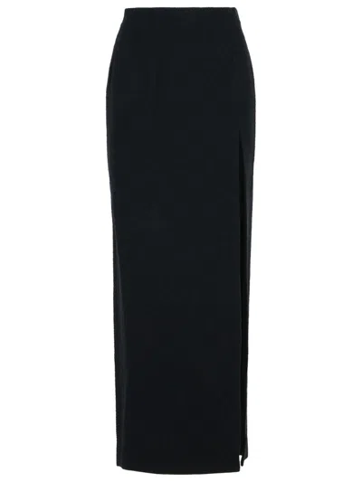 ALESSANDRA RICH ALESSANDRA RICH LONG SKIRT IN BLACK VIRGIN WOOL BLEND